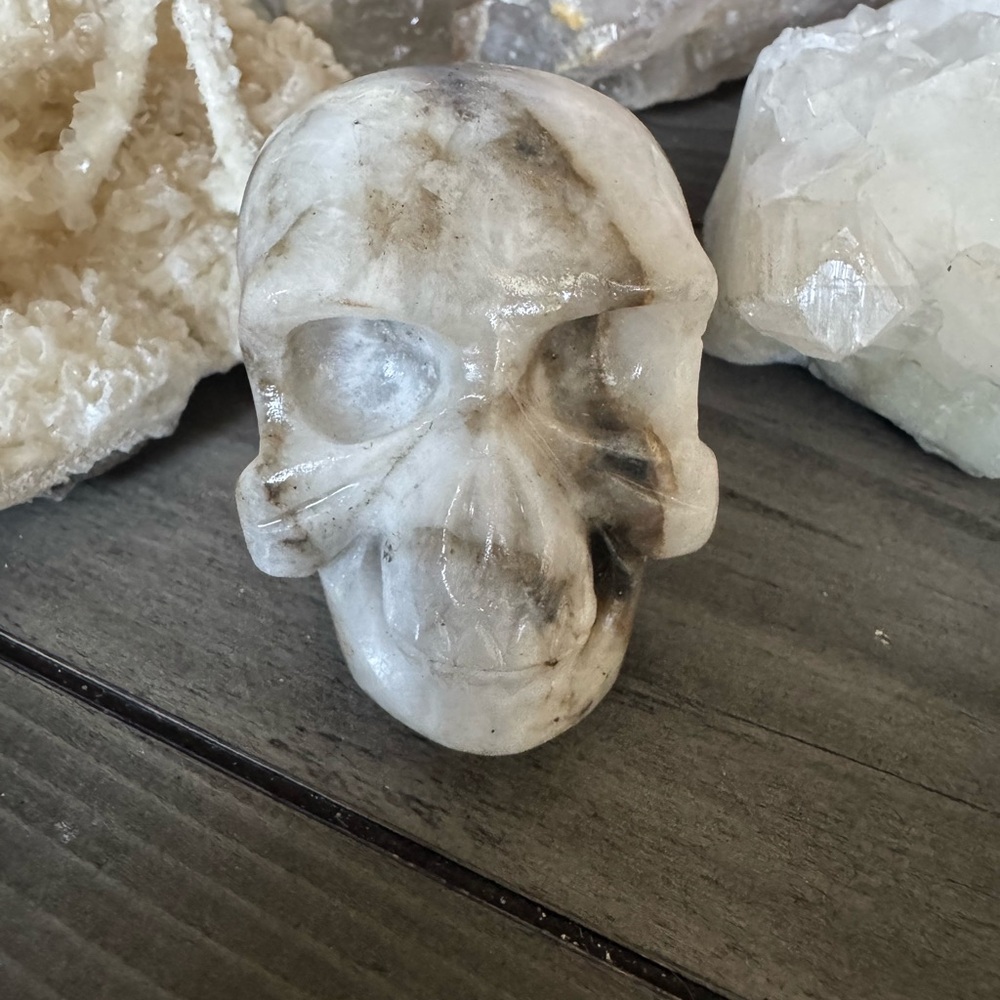 Moss Agate Skull 3.8 inches
